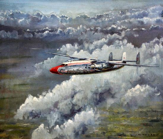 Gerald Coulson (20th C.) Air Speed Ambassador in flight 20 x 24in.